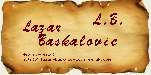 Lazar Baškalović vizit kartica